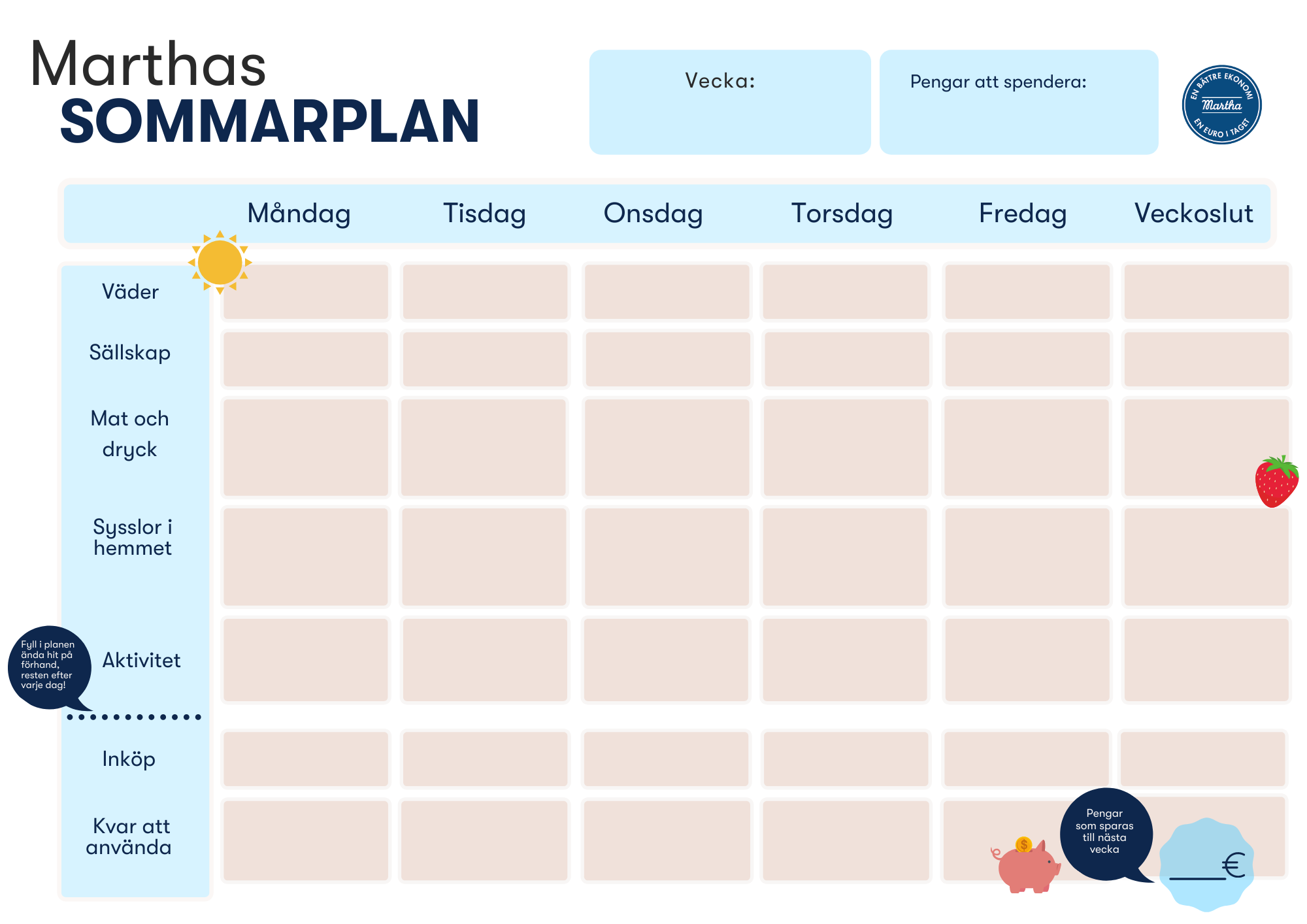 Barnens sommarplan